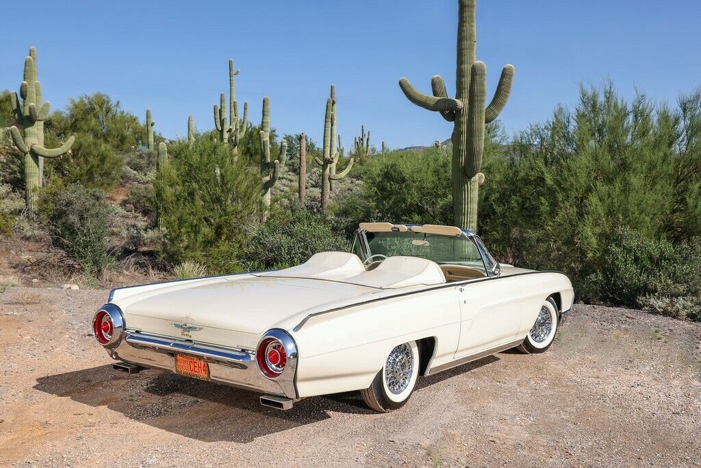 A Gorgeous White-and-Gold Thunderbird with Sports Roadster