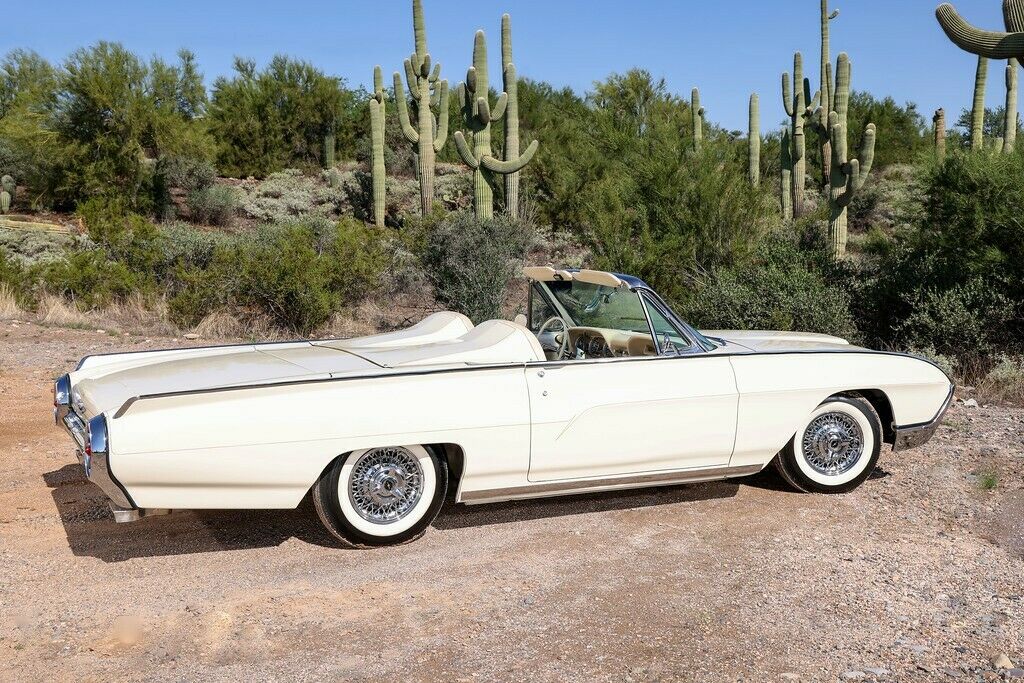 A Gorgeous White-and-Gold Thunderbird with Sports Roadster