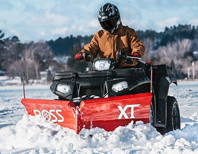 The Boss XT ATV snowplow will turn your 4x4 into a plow beast.