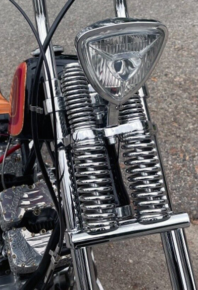 The Legendary Sugar Bear Springer Front End on a '76 Shovelhead