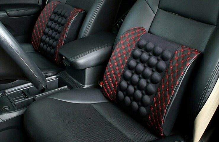 Zone Tech Black Wooden Beaded Comfort Seat Cover - 2 Pack Car