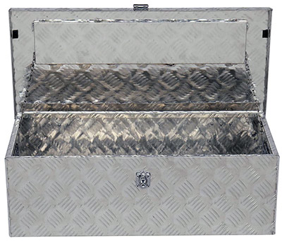 A locking tool box can help prevent theft from a pickup truck