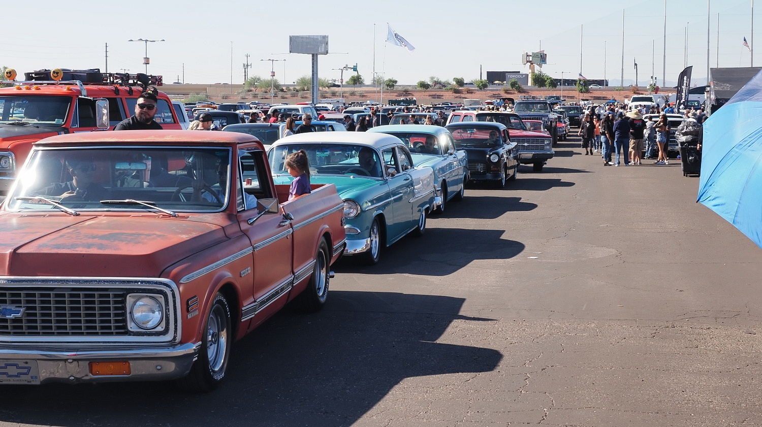Vintage Chevy parade.