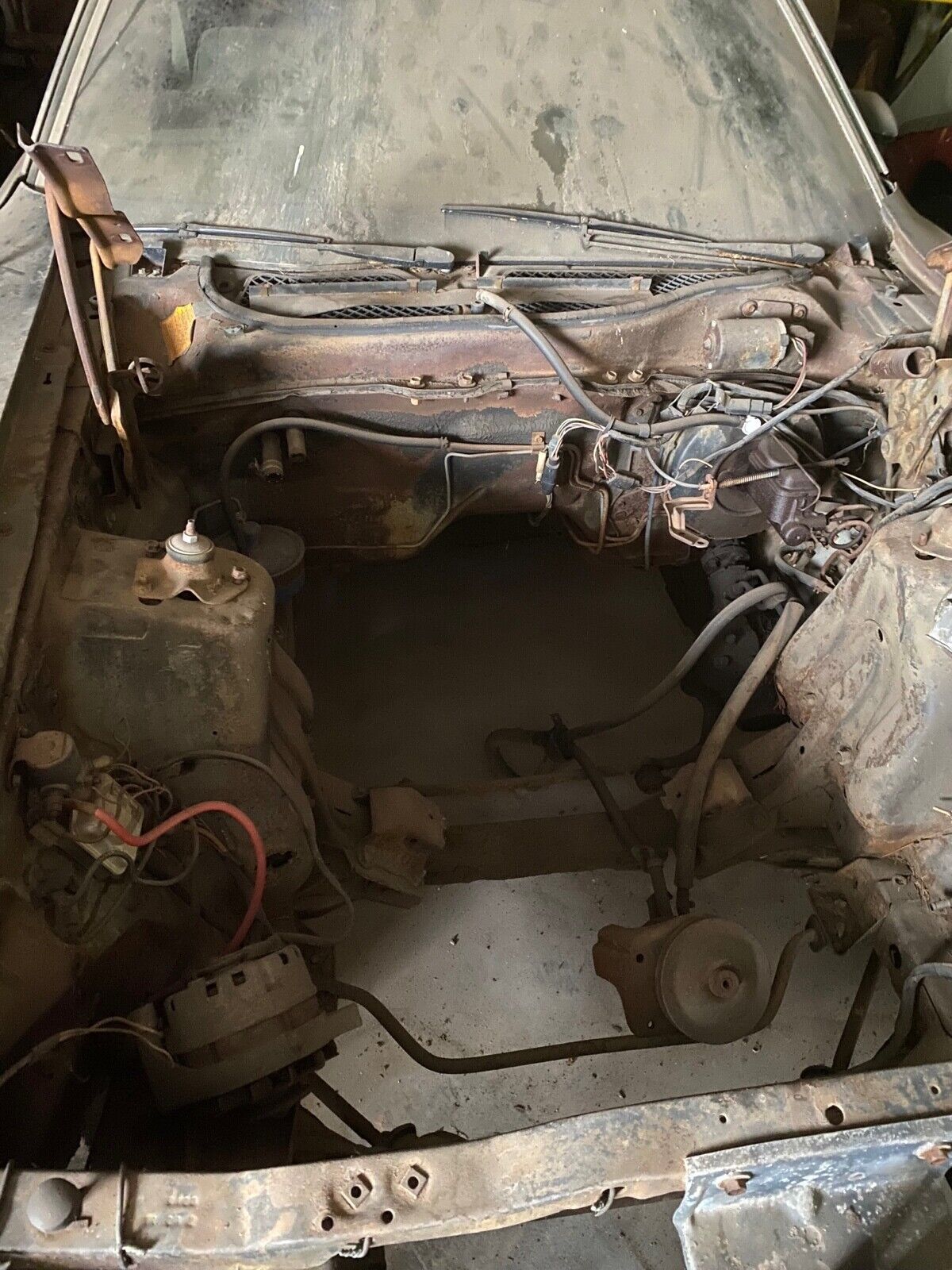 roller project car - empty engine bay