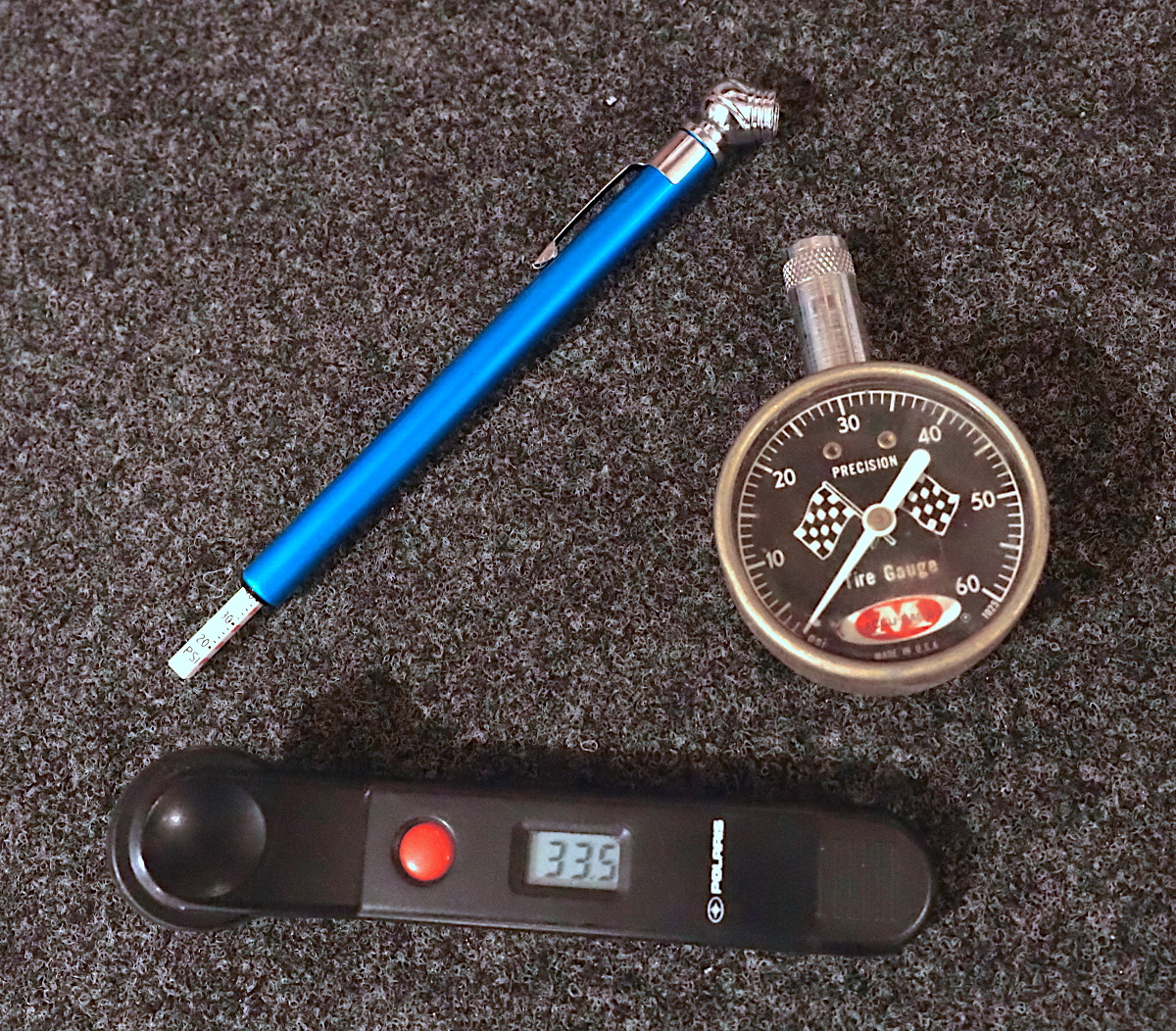 Three Tire Pressure Gauges
