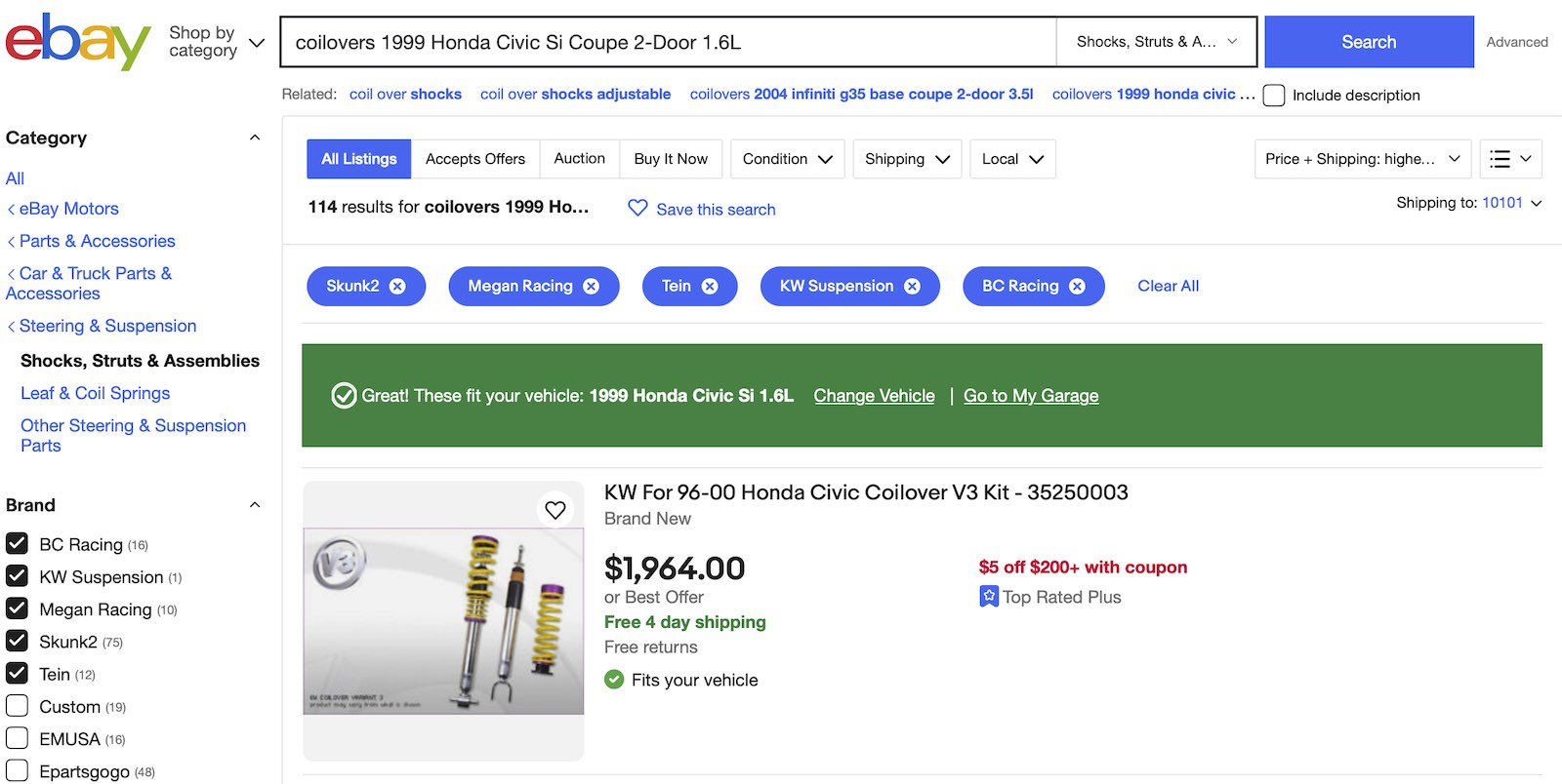 How to search for Parts & Accessories