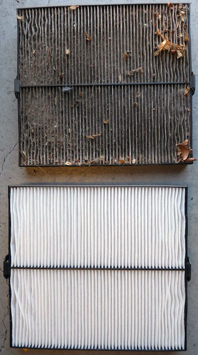 A dirty cabin air filter can cause nasty smells in your car's AC system.