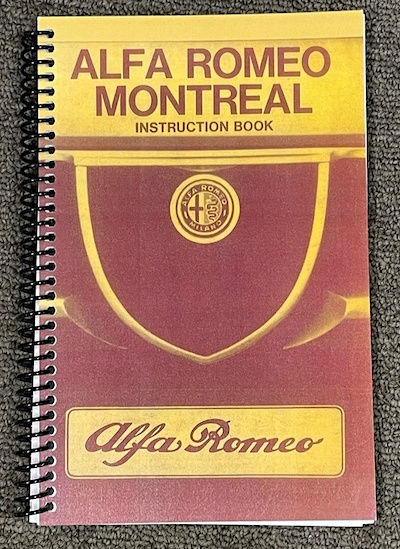 1973 Alfa Romeo Montreal instruction book / manual