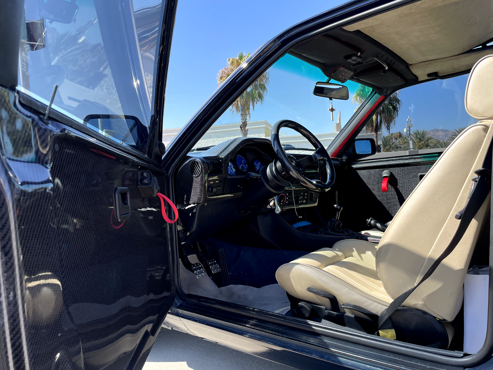 1986 BMW 325 M62 V-8 swap - carbon fiber door card