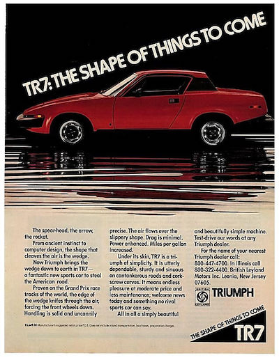 TR7 - "the shape of things to come" advertisement