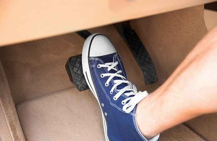 Foot on the brake