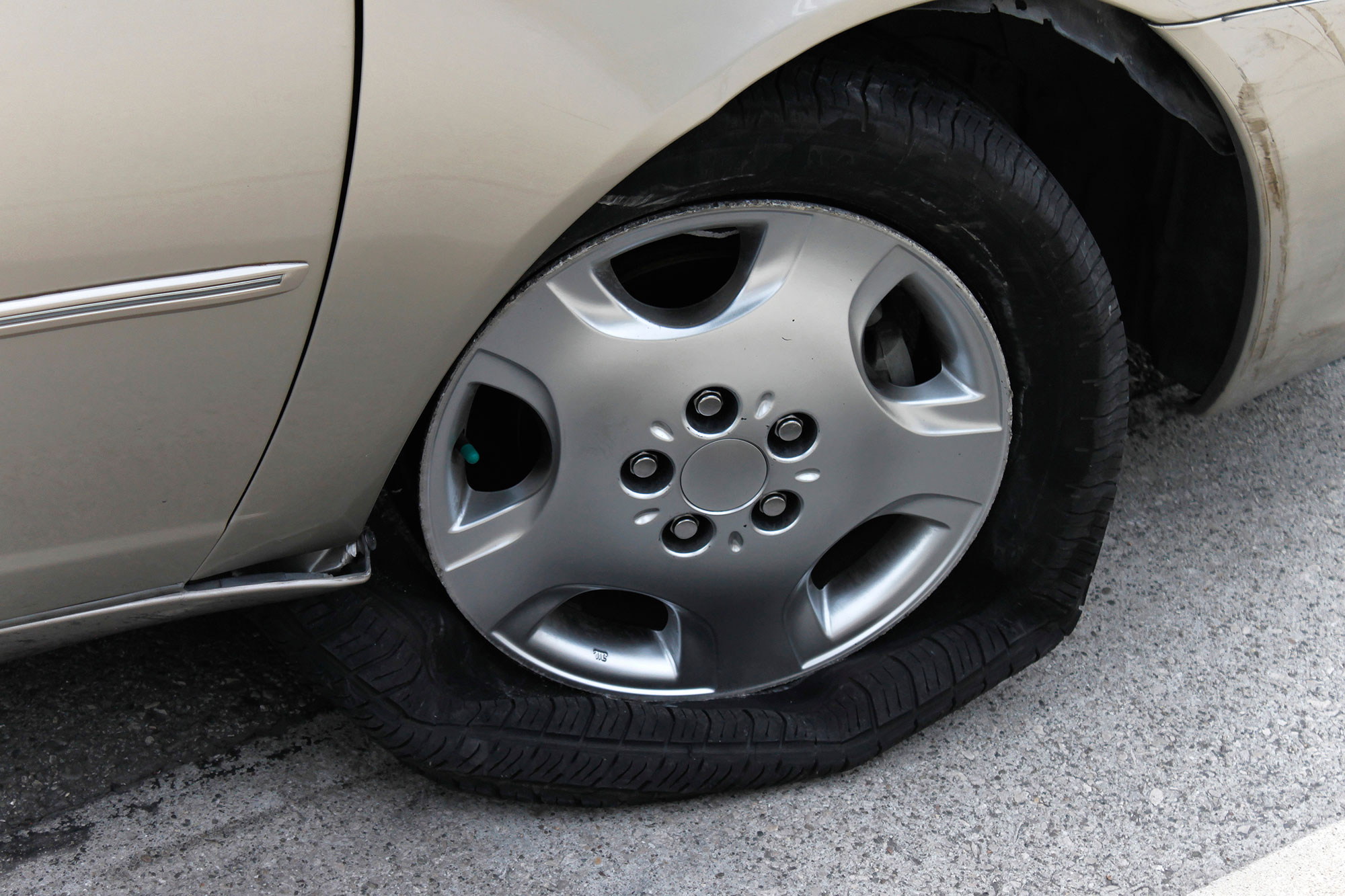 Damaged tire