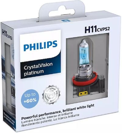 Philips CrystalVision platinum H11 halogen headlight bulb