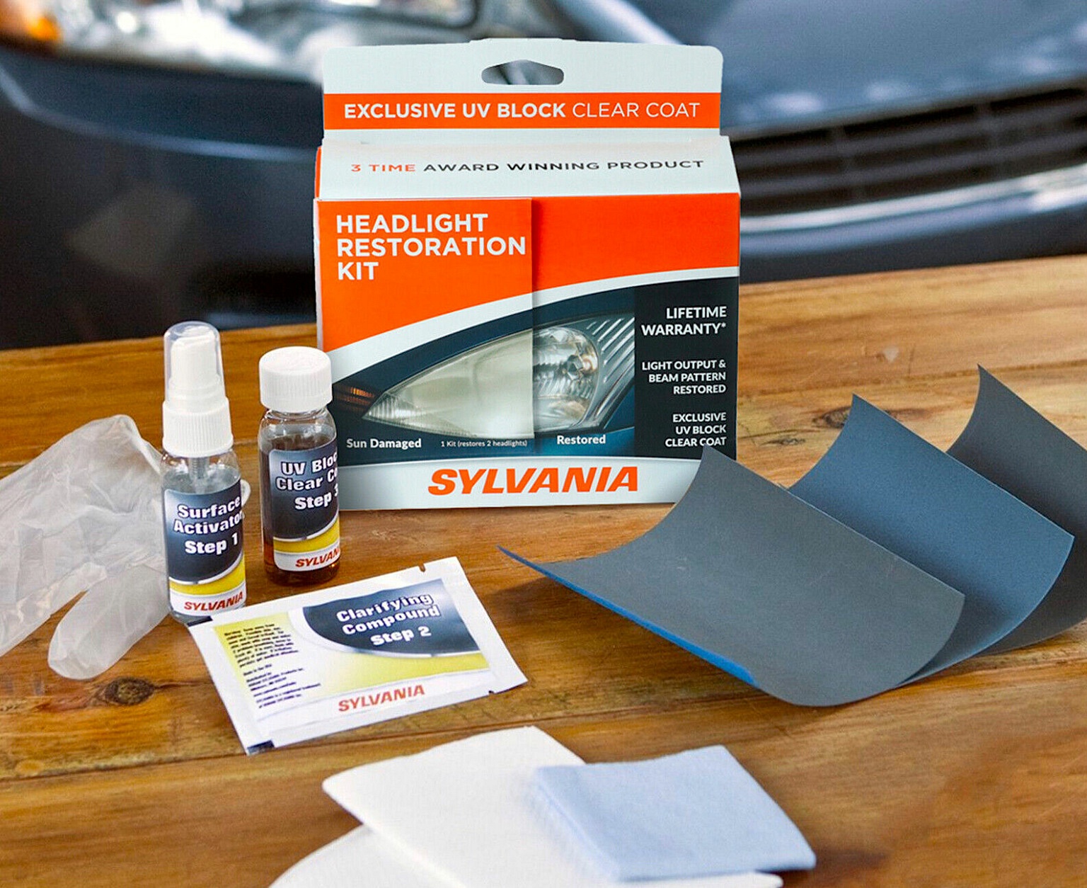 Sylvania Headlight Restoration Kit Revives Clear, Bright Light eBay