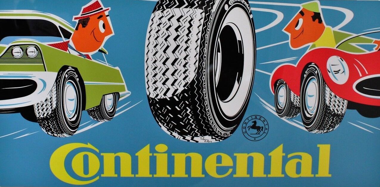 1958 Continental Tire metal sign
