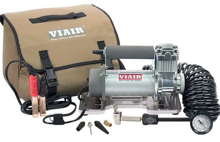 A VIAIR portable tire pump kit