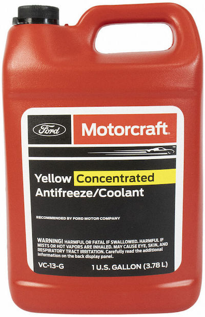 Motorcraft yellow is Ford's factory-approved antifreeze.
