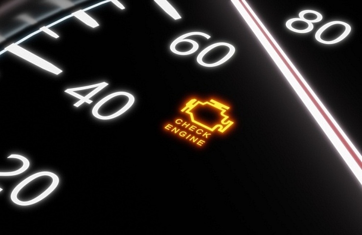 Check engine light (CEL) on speedometer