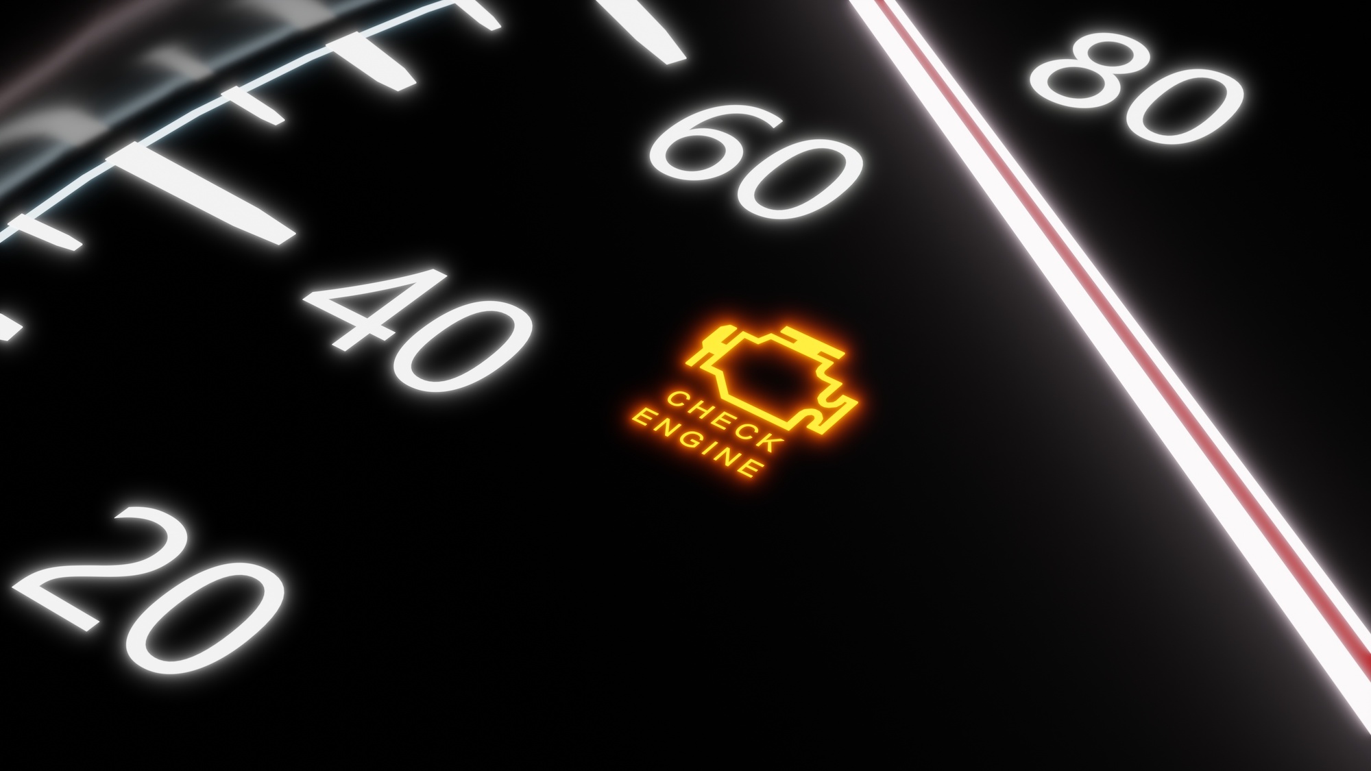 Check engine light (CEL) on speedometer