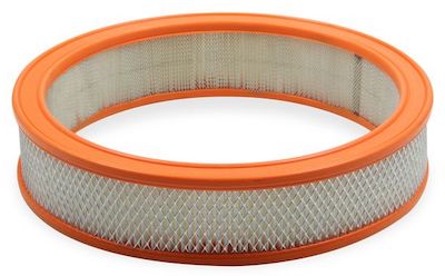 A circular air filter for an older car