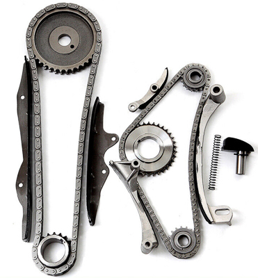A timing chain set for a Mitsubishi 2.6L engine