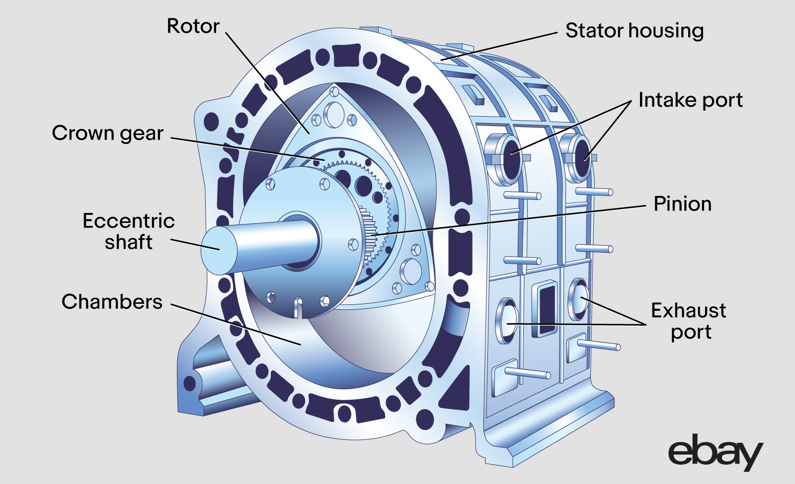 Illustration of rotary engine components