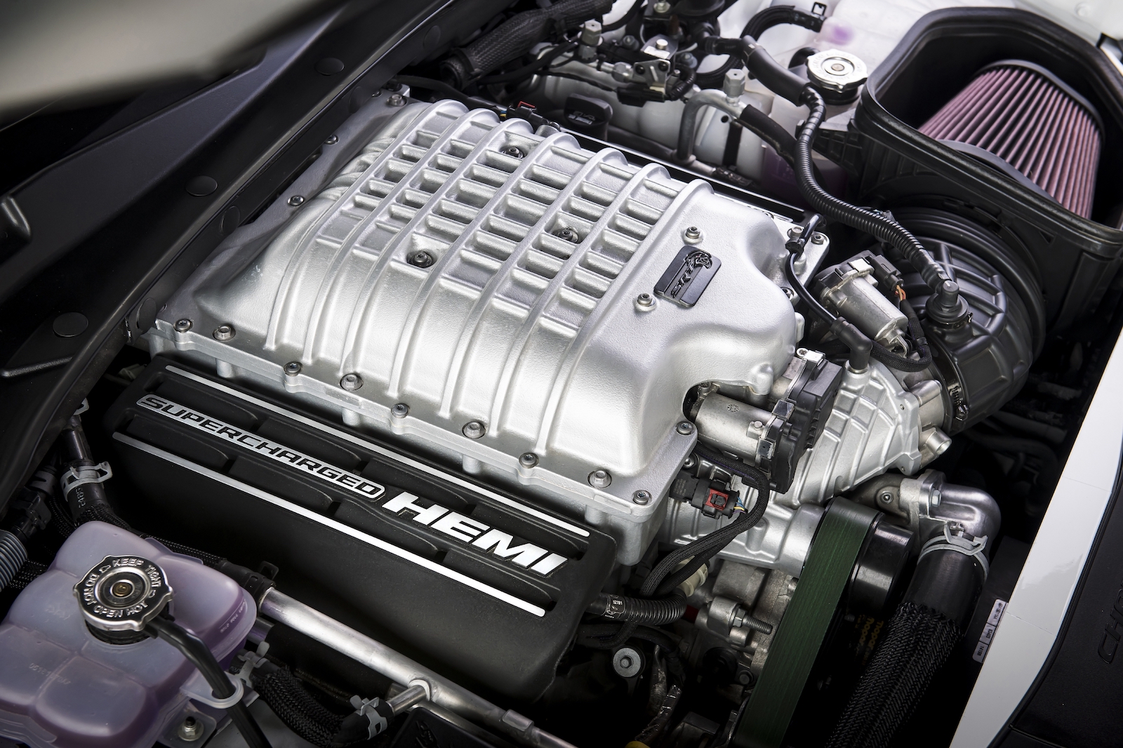 The Hellcat Redeye isupercharged 6.2-liter \high-output V-8 delivers 797 hp and 707 lb.-ft. of torque.