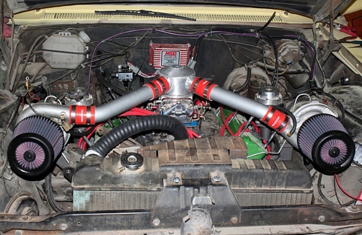 A twin-turbo Buick V-8 engine
