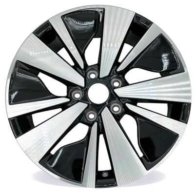 A machine faced, painted and clear coated Nissan Altima wheel