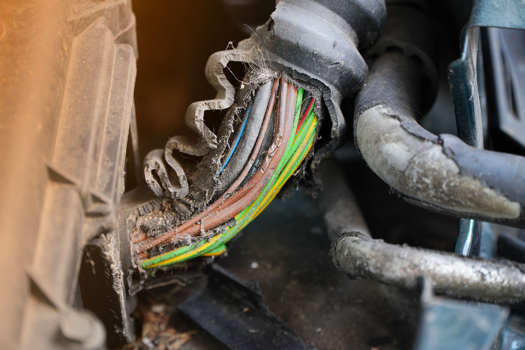 Damaged wiring and connectors from rodents or corrosion can cause electrical problems.