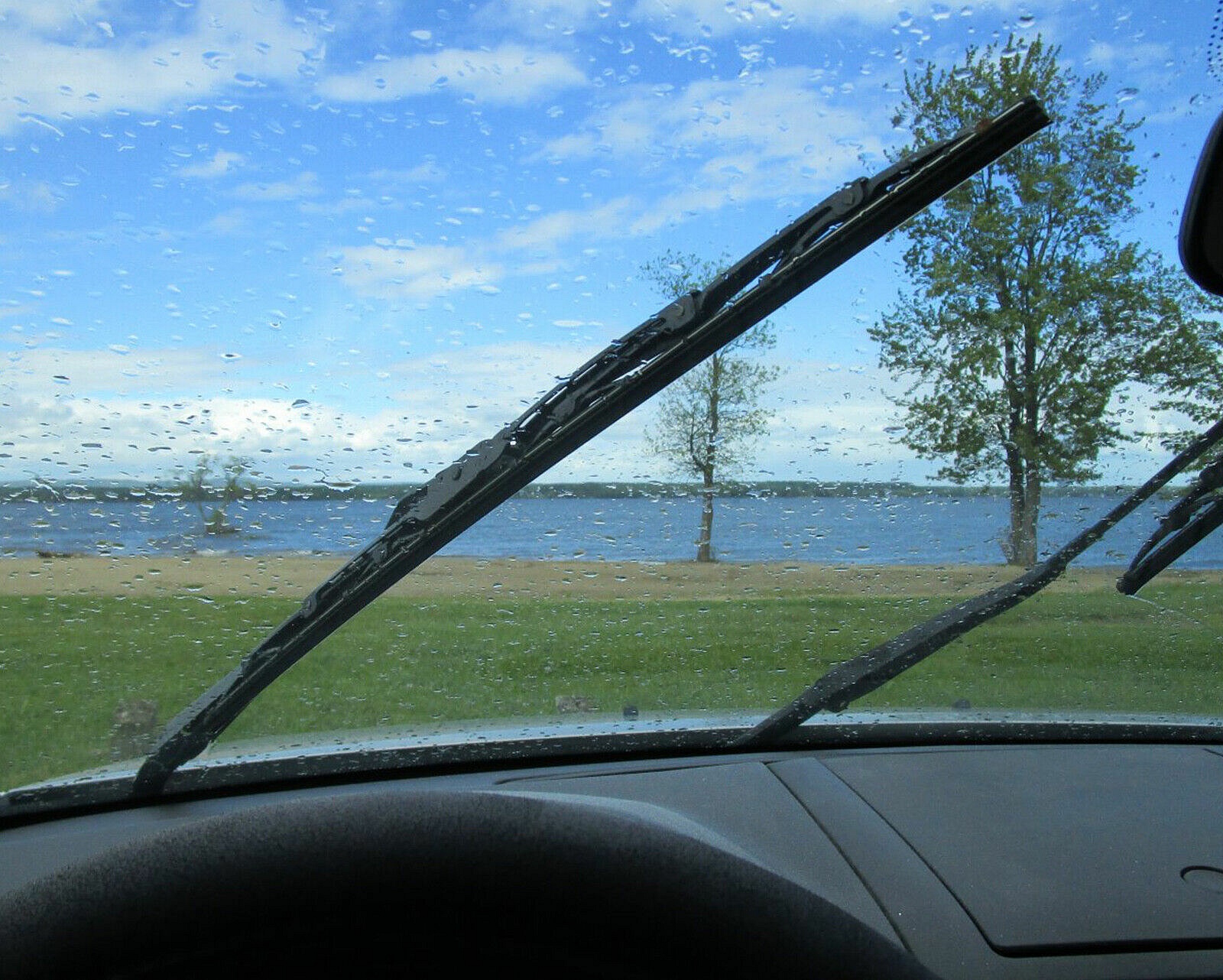 Listen for squeaky windshield wipers while they're in action.