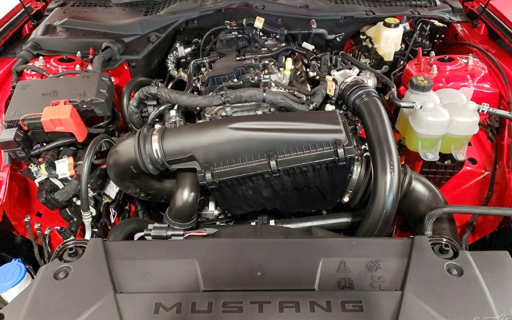 A Ford Mustang 2.3L EcoBoost engine. 