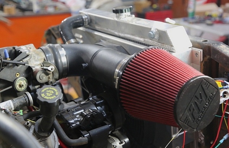 1966 Chevrolet Suburban engine with aftermarket cold air intake