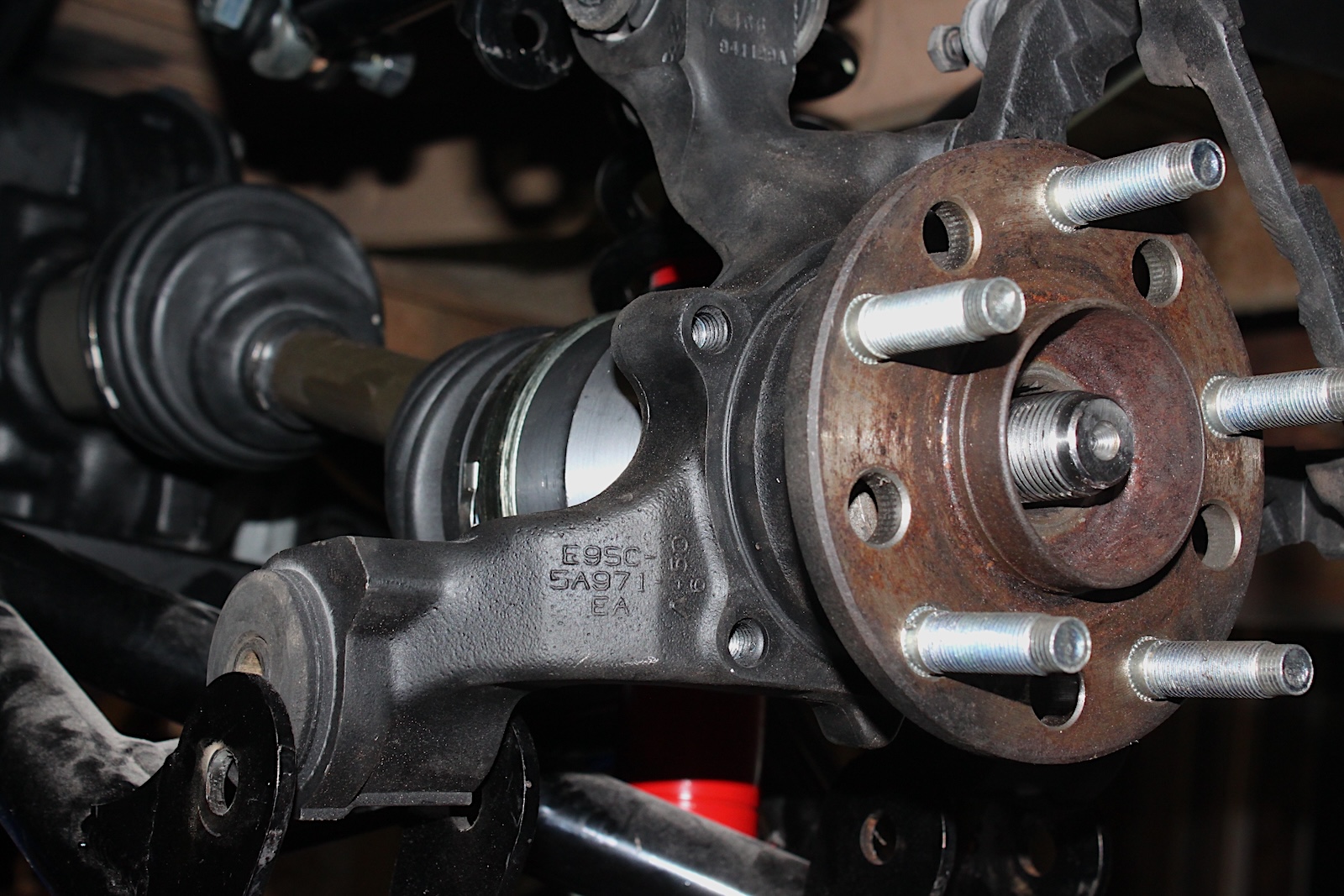 The outer connects to the wheel hub, the inner to the differential.