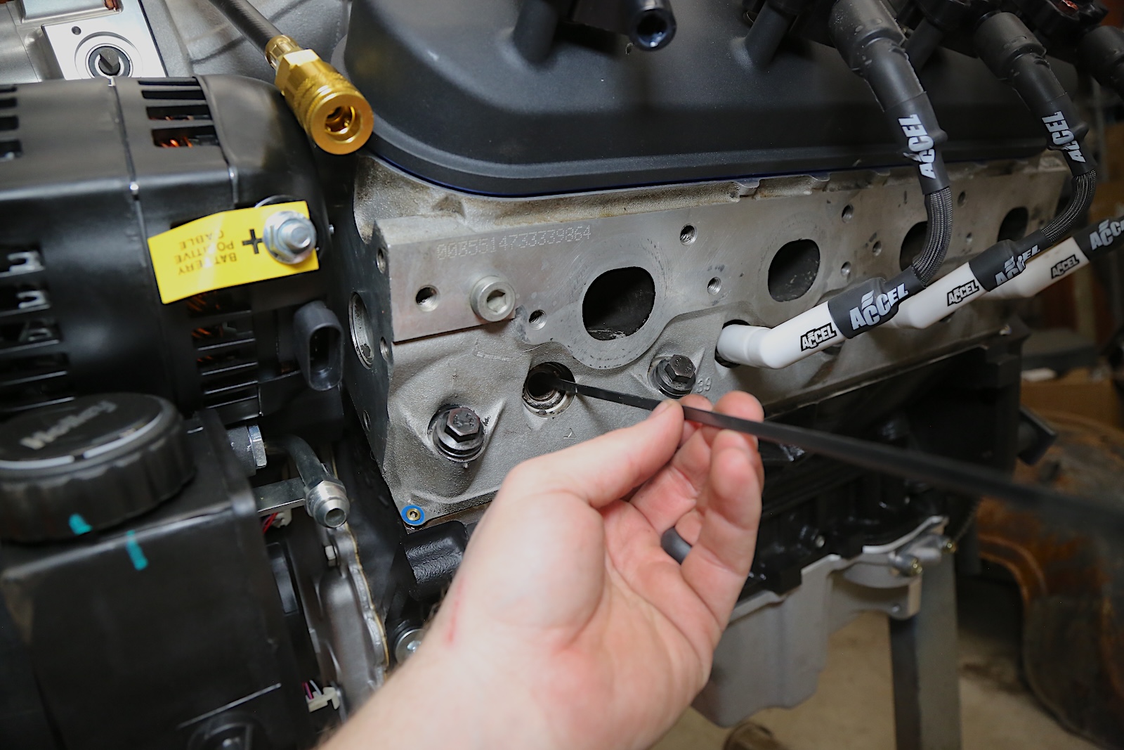 Don’t let the tool get pinched, which can damage the engine.