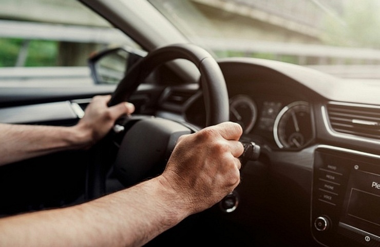 Hands on steering wheel