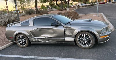 Sever body damage on a car