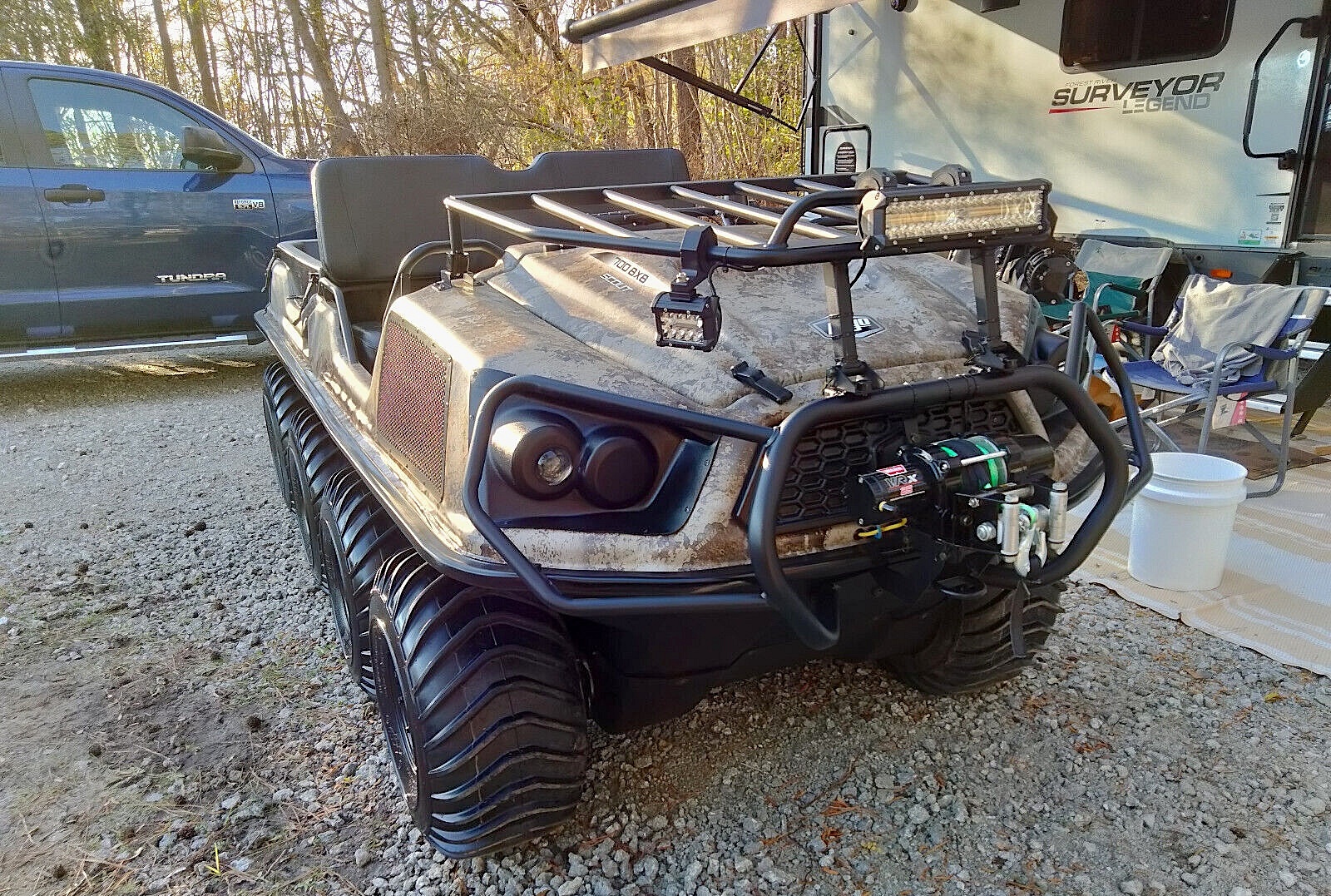 2022 Argo 700 Frontier 8x8 Hunt Master with front brush guard and rack