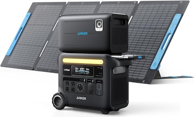 Anker SOLIX F2600 Portable Power Station + Expansion Battery with 200W Solar Panel
