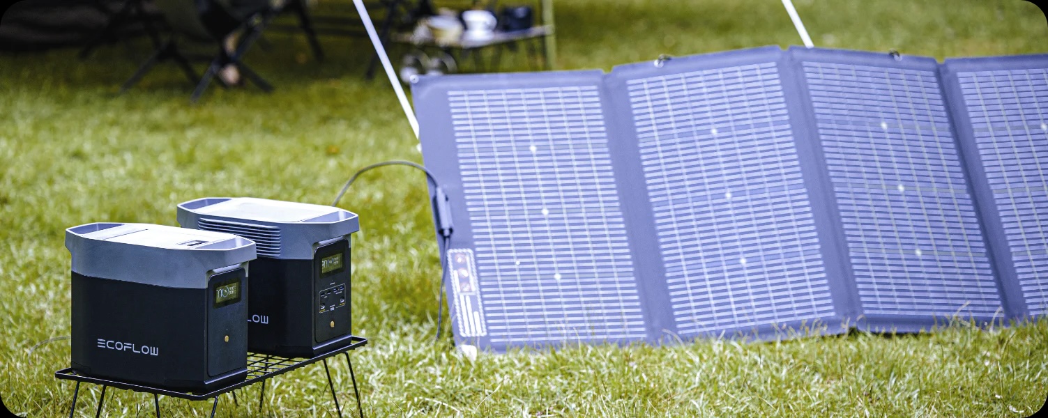 EcoFlow solar panels with battery generator