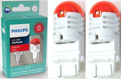 Philips Ultinon 3157 red LED bulbs