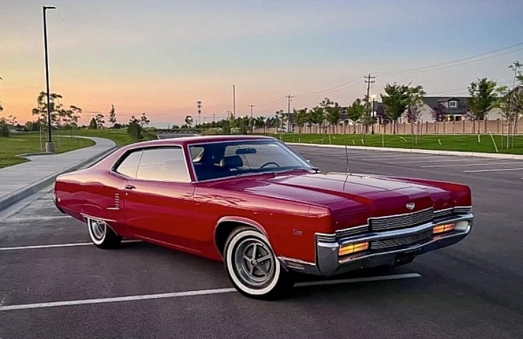 1969 Mercury Marauder X-100 - right front profile at sunset - featured