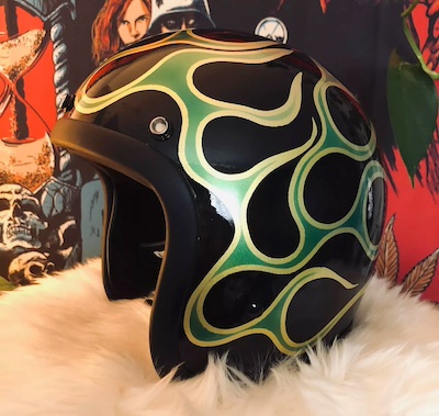 Flamed helmet