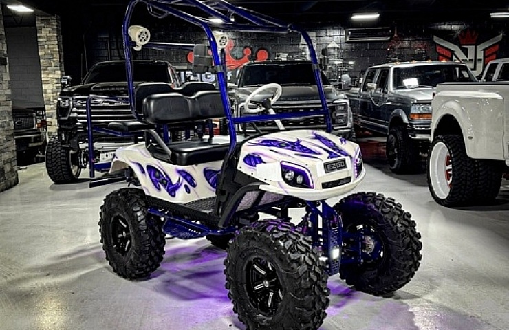 2020 EZGO lifted golf_ cart - right front profile - featured