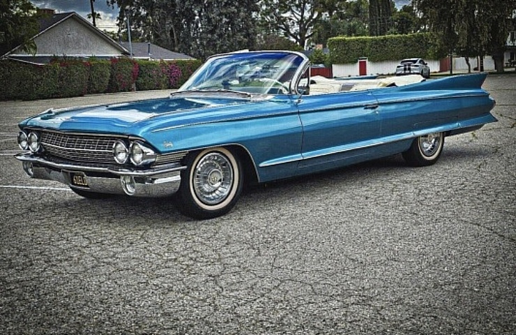 1961 Cadillac Biarritz Convertible - left front profile, top down