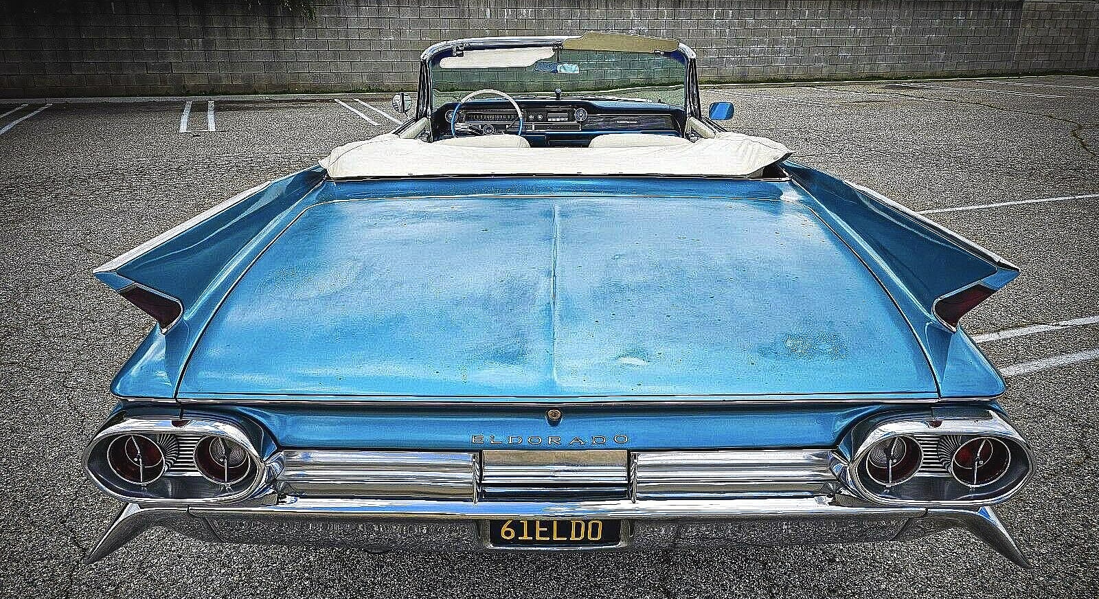1961 Cadillac Biarritz Convertible - top-down, rear view