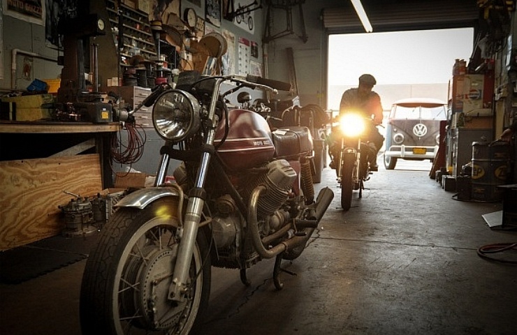 In the garage